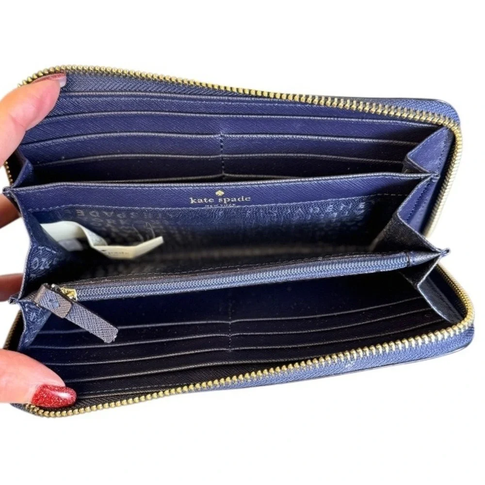 Kate Spade Neda Laurel Way Blurry Floral Print Zip Around Wristlet Wallet Clutch